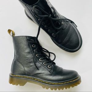 Dr Martens Luana Leather Combat Boots Black Size 8